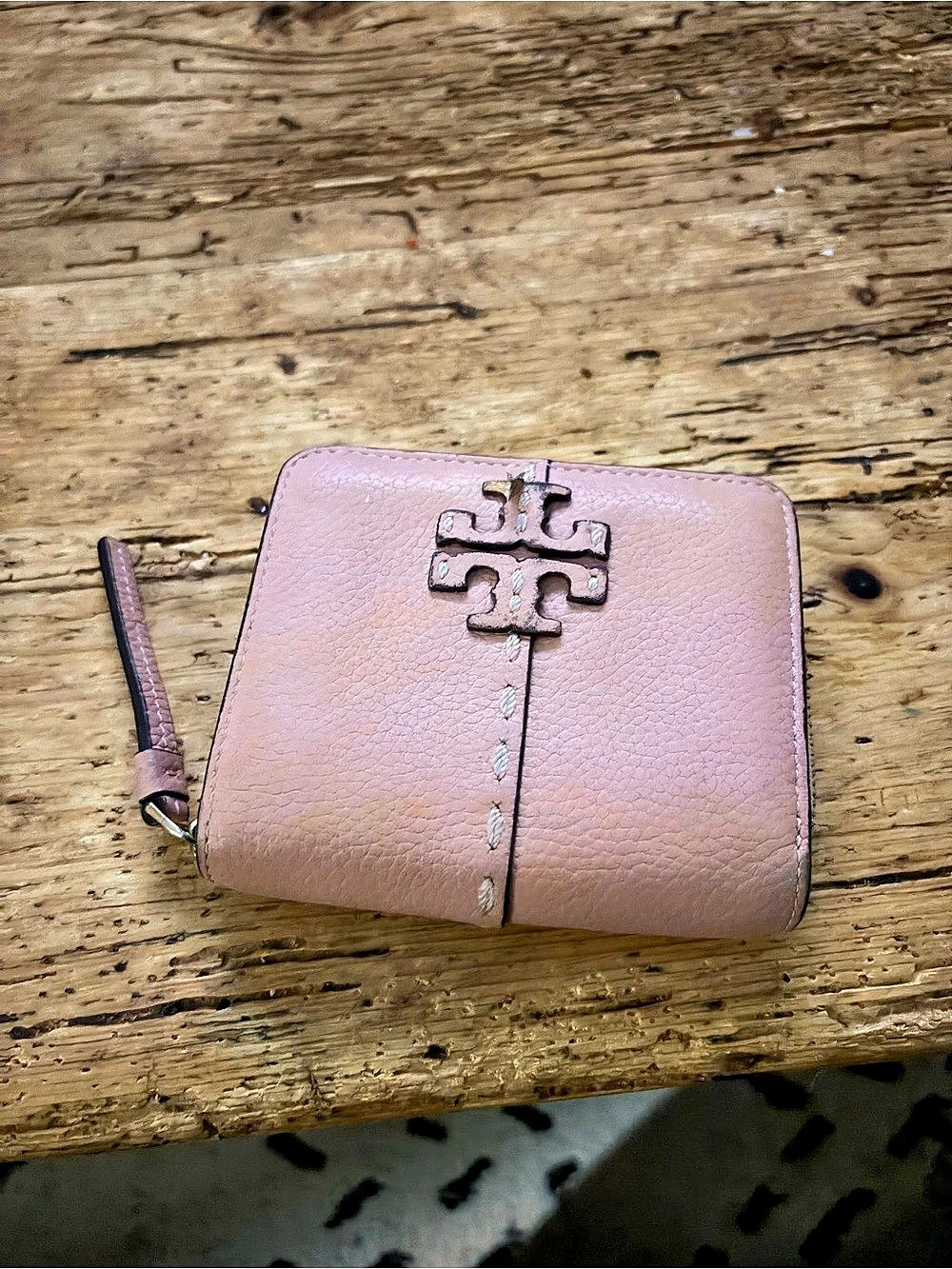 Tory Burch McGraw Pink Leather Bi-Fold Wallet
